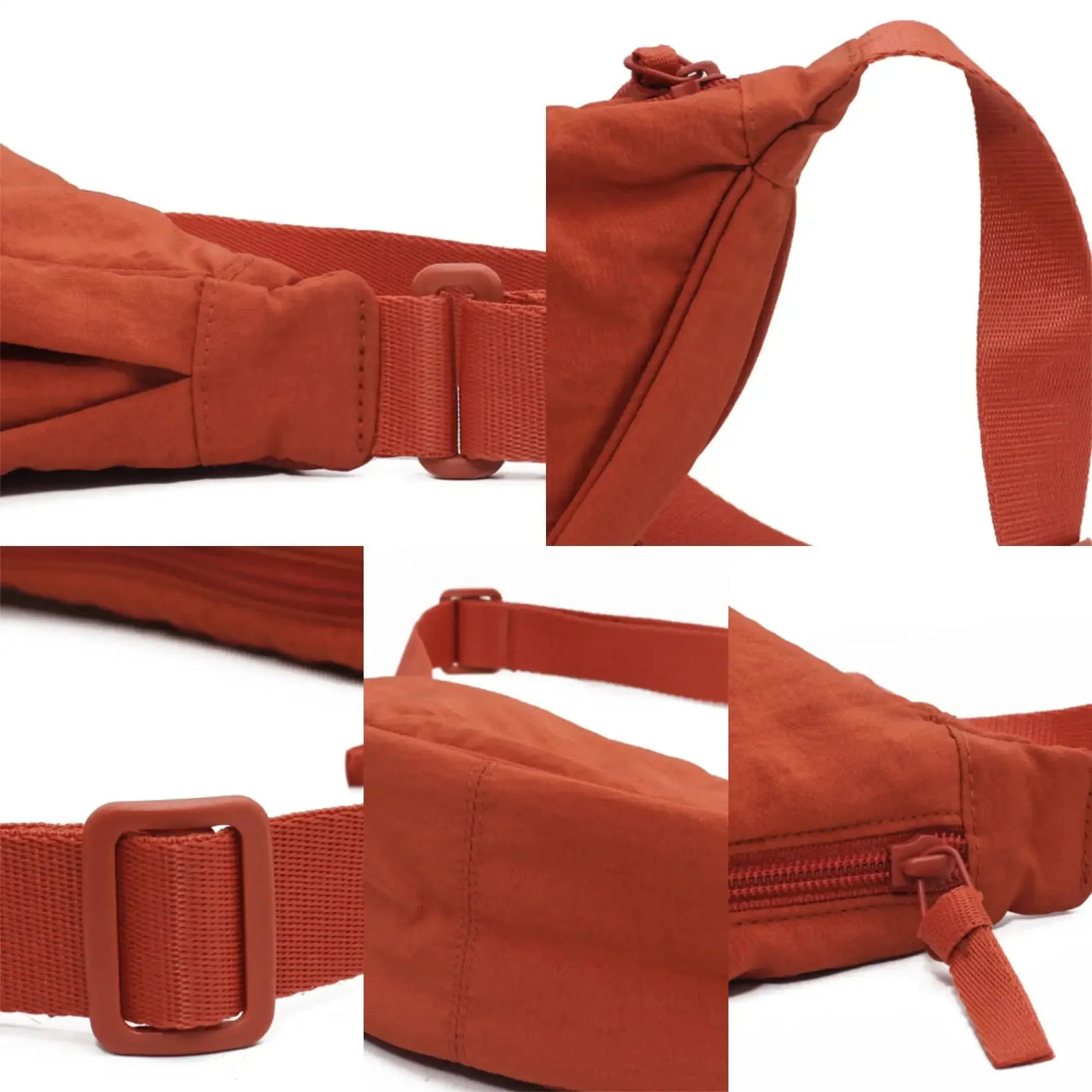 Halbmond-Tasche – Verstellbarer Riemen – Reißverschluss – Umhängetasche – Gürteltasche