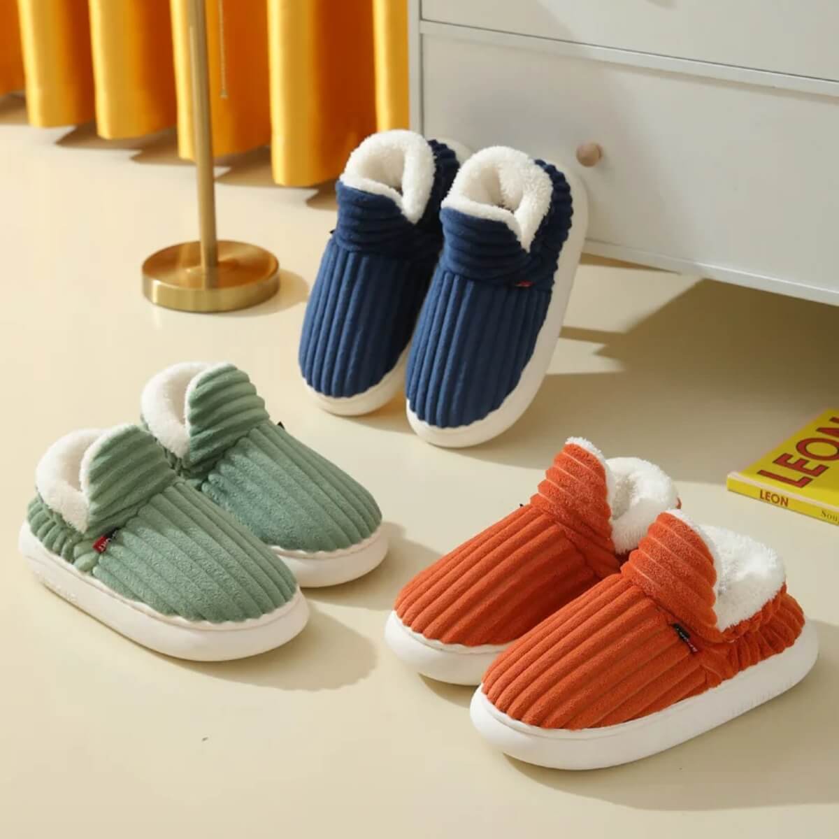 Hausschuhe für den Winter – Unisex-Hausschuhe, warm, weich, zum Hineinschlüpfen