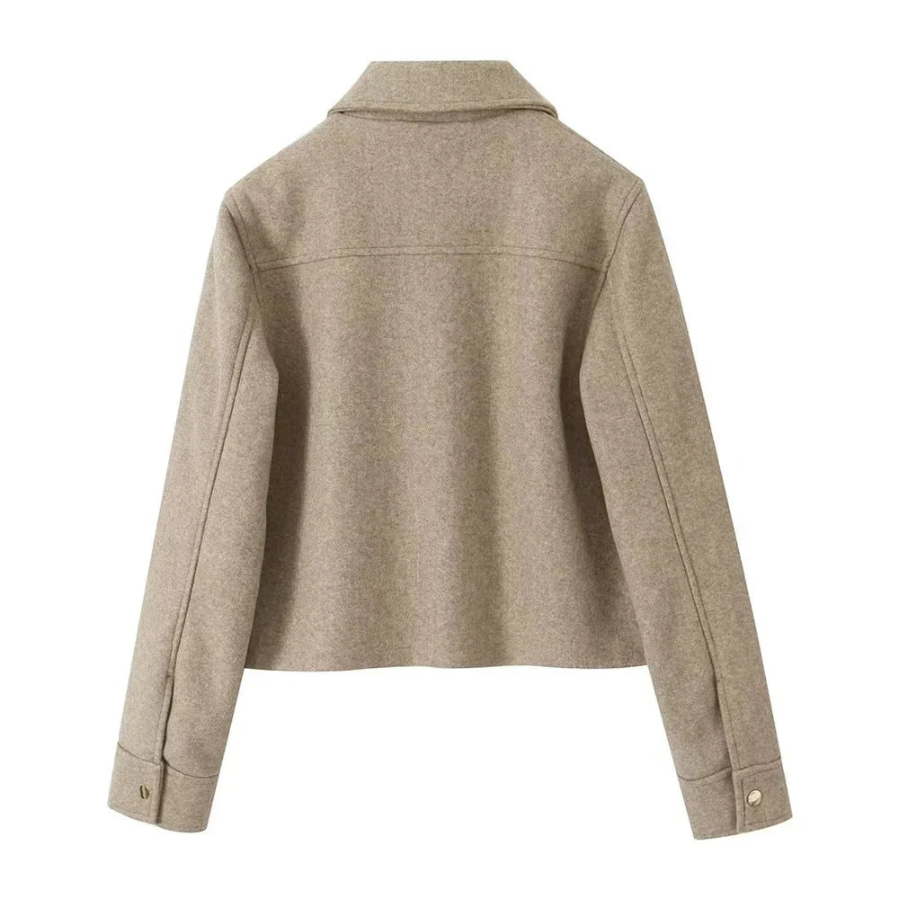 Herbstjacke | Einreiher | Taschen | Kurze Wolljacke | Damenjacken