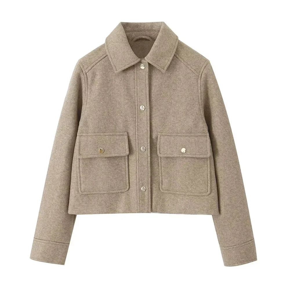 Herbstjacke | Einreiher | Taschen | Kurze Wolljacke | Damenjacken