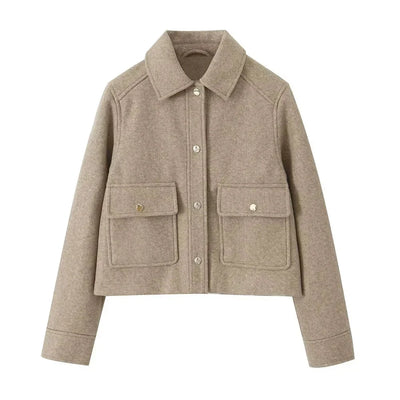 Herbstjacke | Einreiher | Taschen | Kurze Wolljacke | Damenjacken