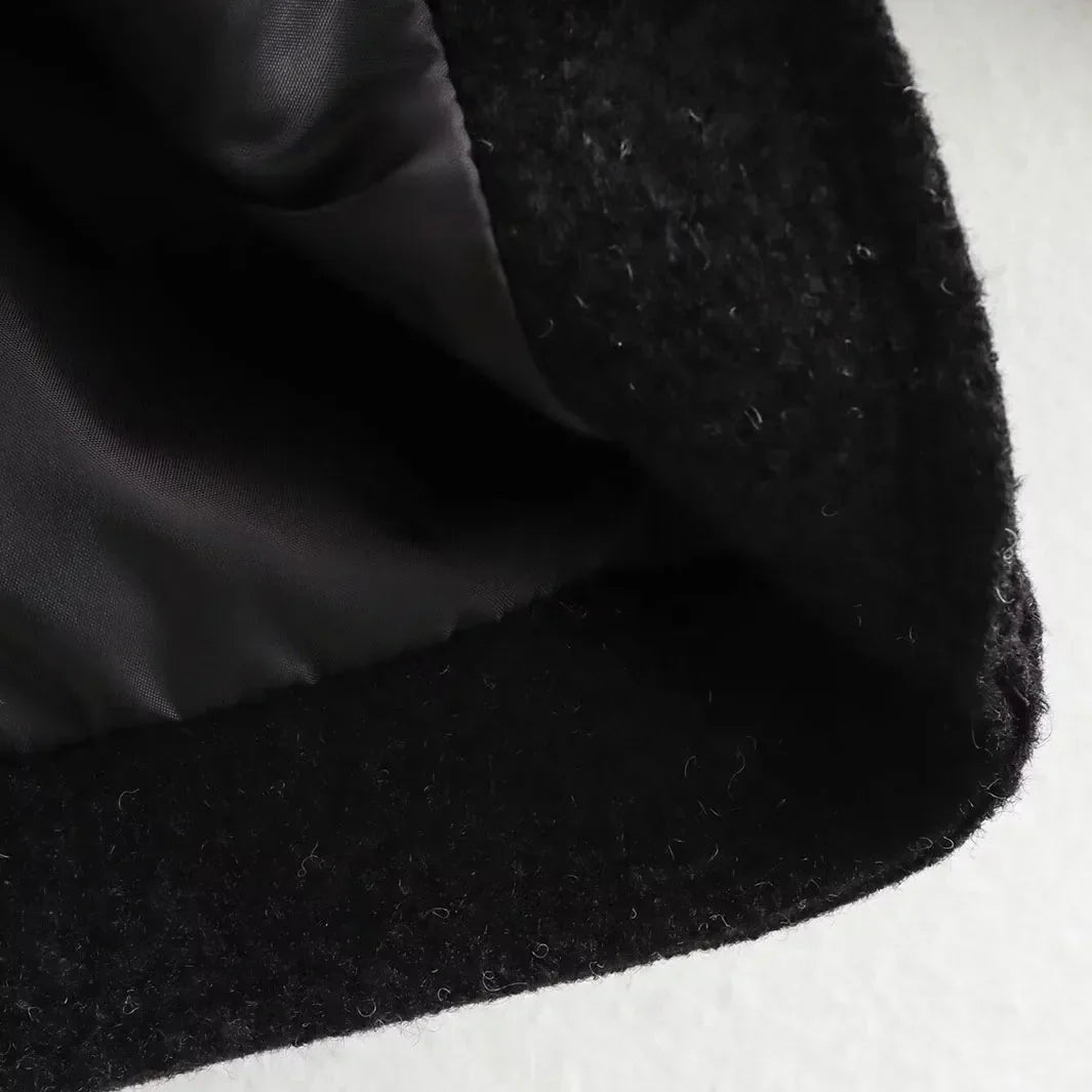 Herbstjacke – Kurz – Taschen – Reißverschlussjacke – Wolljacke für Damen