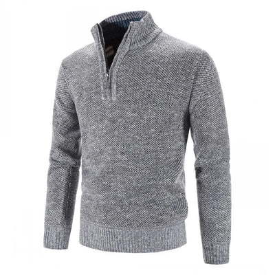 Luca - vielseitiger Strickpullover mit halbem Reißverschluss für Herren