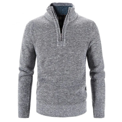 Luca - vielseitiger Strickpullover mit halbem Reißverschluss für Herren
