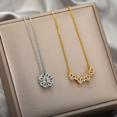 Herz-Halskette | Zirkon | Silber | Goldene Halskette | Halskette für Damen