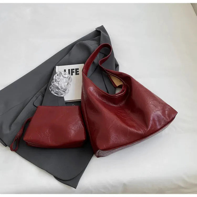 Hobo-Bag | Veganes Leder | Groß | Tasche und Clutch | Schultertasche