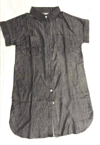 Jeanskleid – Kurzarm – Lockere Passform – Hemdblusenkleid – Kleid mit Knopfleiste