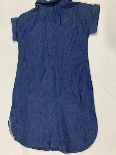 Jeanskleid – Kurzarm – Lockere Passform – Hemdblusenkleid – Kleid mit Knopfleiste