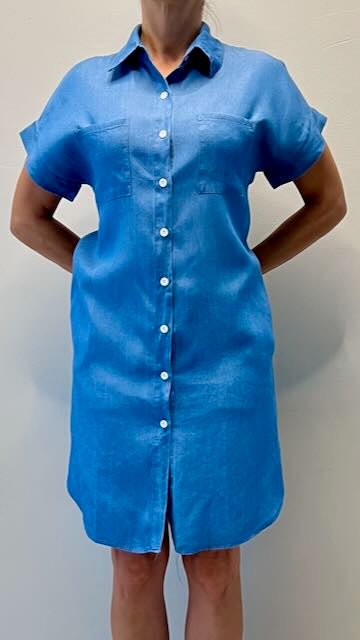 Jeanskleid – Kurzarm – Lockere Passform – Hemdblusenkleid – Kleid mit Knopfleiste