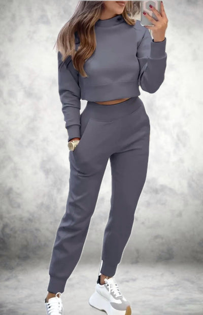 Jogger-Set – Bequem – Kurz geschnitten – Sweatsets – Damenbekleidung