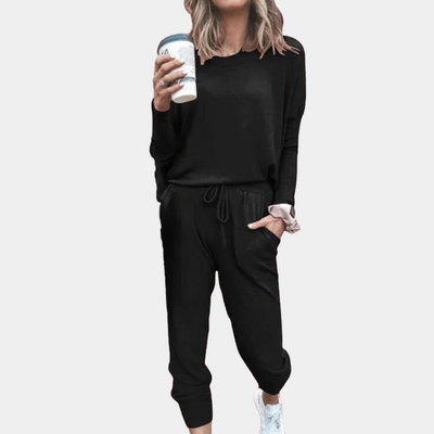 Jogger-Set | Langarm | Lockere Passform | Lounge-Set | Co-Ord-Set für Damen