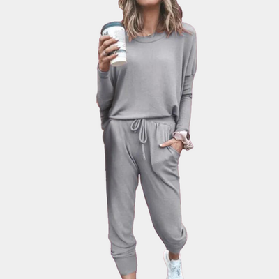 Jogger-Set | Langarm | Lockere Passform | Lounge-Set | Co-Ord-Set für Damen