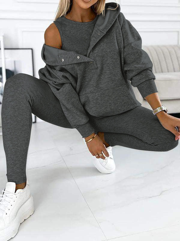 Jogger-Set | Oversize-Hoodie | Leggings | Loungewear-Set | Damenbekleidung