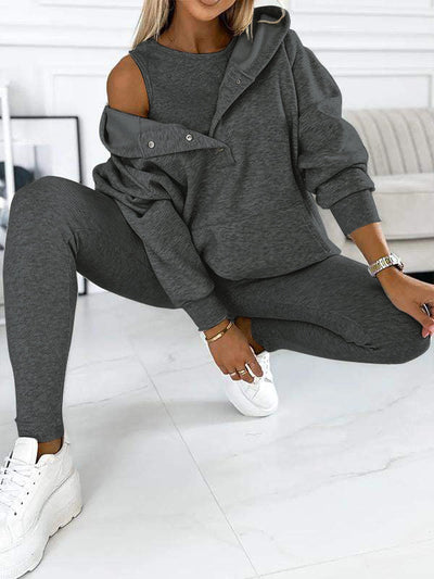 Jogger-Set | Oversize-Hoodie | Leggings | Loungewear-Set | Damenbekleidung