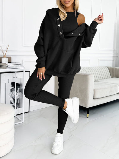 Jogger-Set | Oversize-Hoodie | Leggings | Loungewear-Set | Damenbekleidung