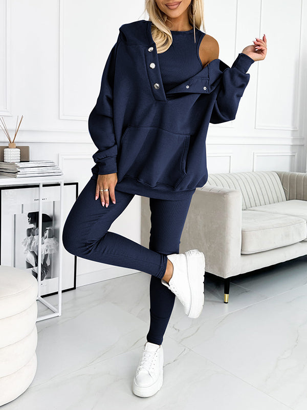 Jogger-Set | Oversize-Hoodie | Leggings | Loungewear-Set | Damenbekleidung