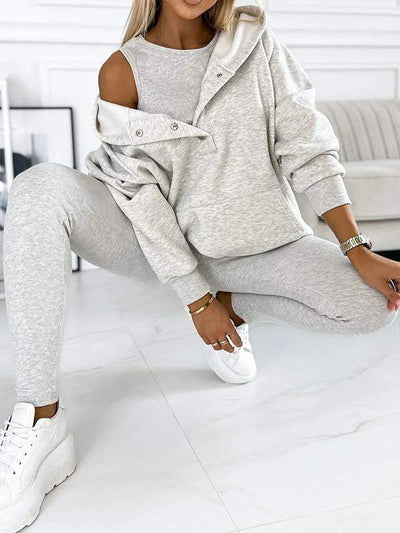 Jogger-Set | Oversize-Hoodie | Leggings | Loungewear-Set | Damenbekleidung