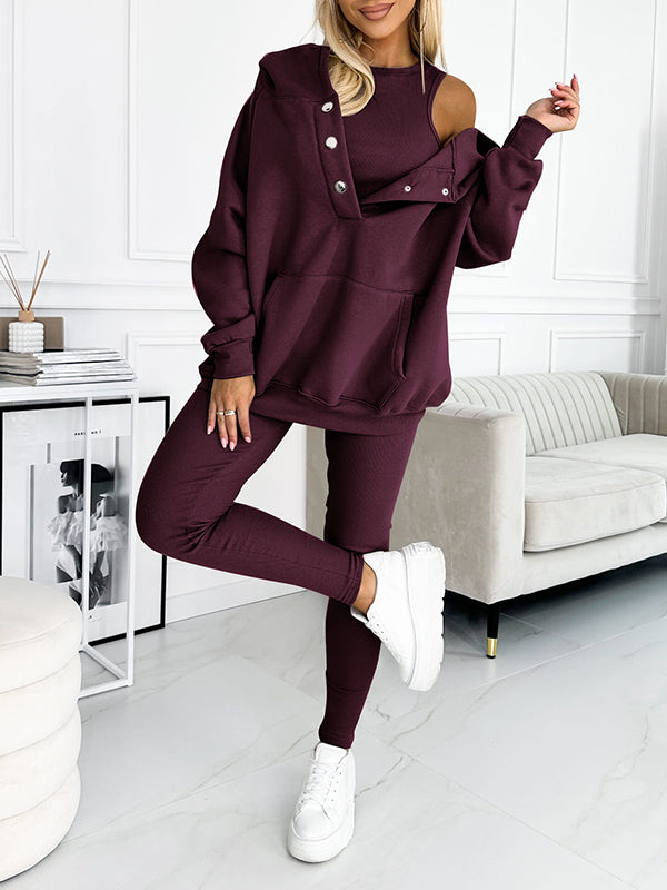Jogger-Set | Oversize-Hoodie | Leggings | Loungewear-Set | Damenbekleidung