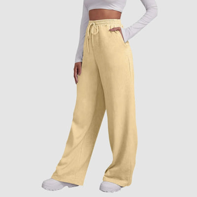 Jogginghose mit weitem Bein | Elastischer Bund | Kordelzug | Jogginghose mit weitem Bein | Damenhosen