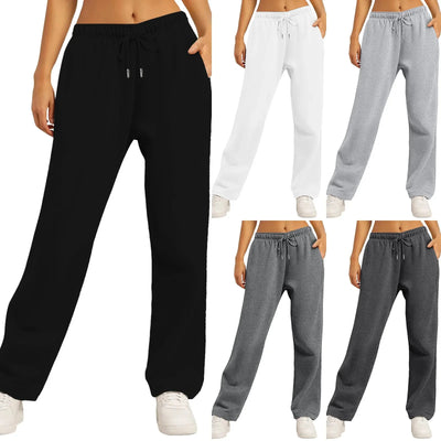 Jogginghose mit weitem Bein | Elastischer Bund | Kordelzug | Jogginghose mit weitem Bein | Damenhosen