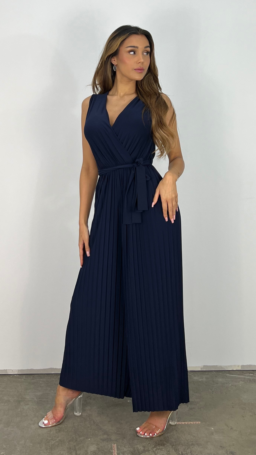 Jumpsuit | Plissiert | Ärmellos | Weites Bein Jumpsuit | Eleganter Jumpsuit
