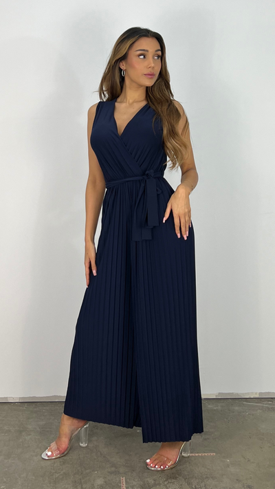 Jumpsuit | Plissiert | Ärmellos | Weites Bein Jumpsuit | Eleganter Jumpsuit