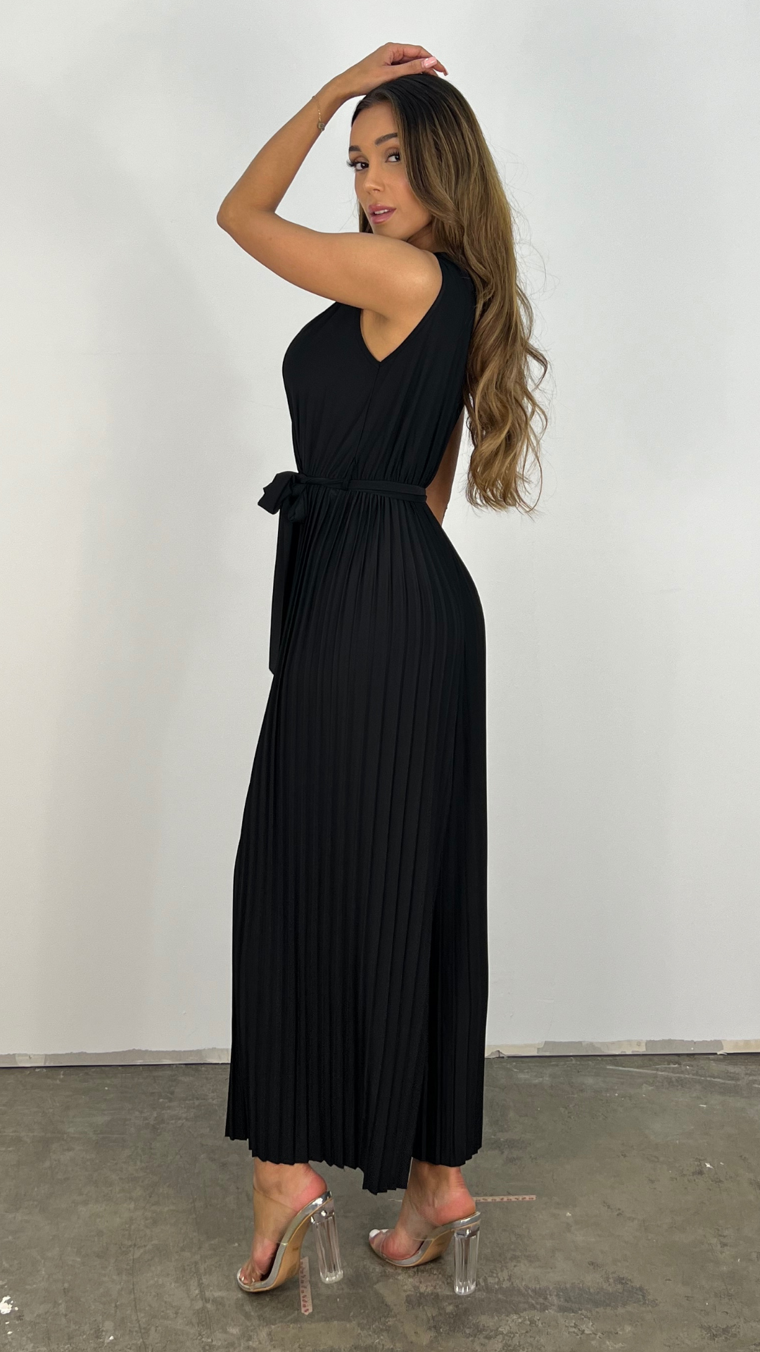 Jumpsuit | Plissiert | Ärmellos | Weites Bein Jumpsuit | Eleganter Jumpsuit