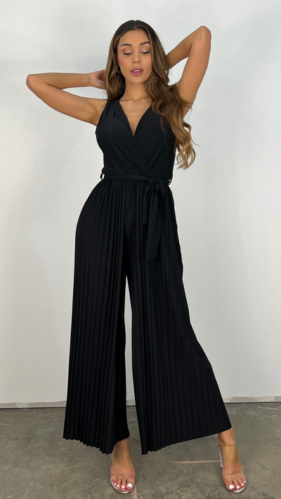 Jumpsuit | Plissiert | Ärmellos | Weites Bein Jumpsuit | Eleganter Jumpsuit