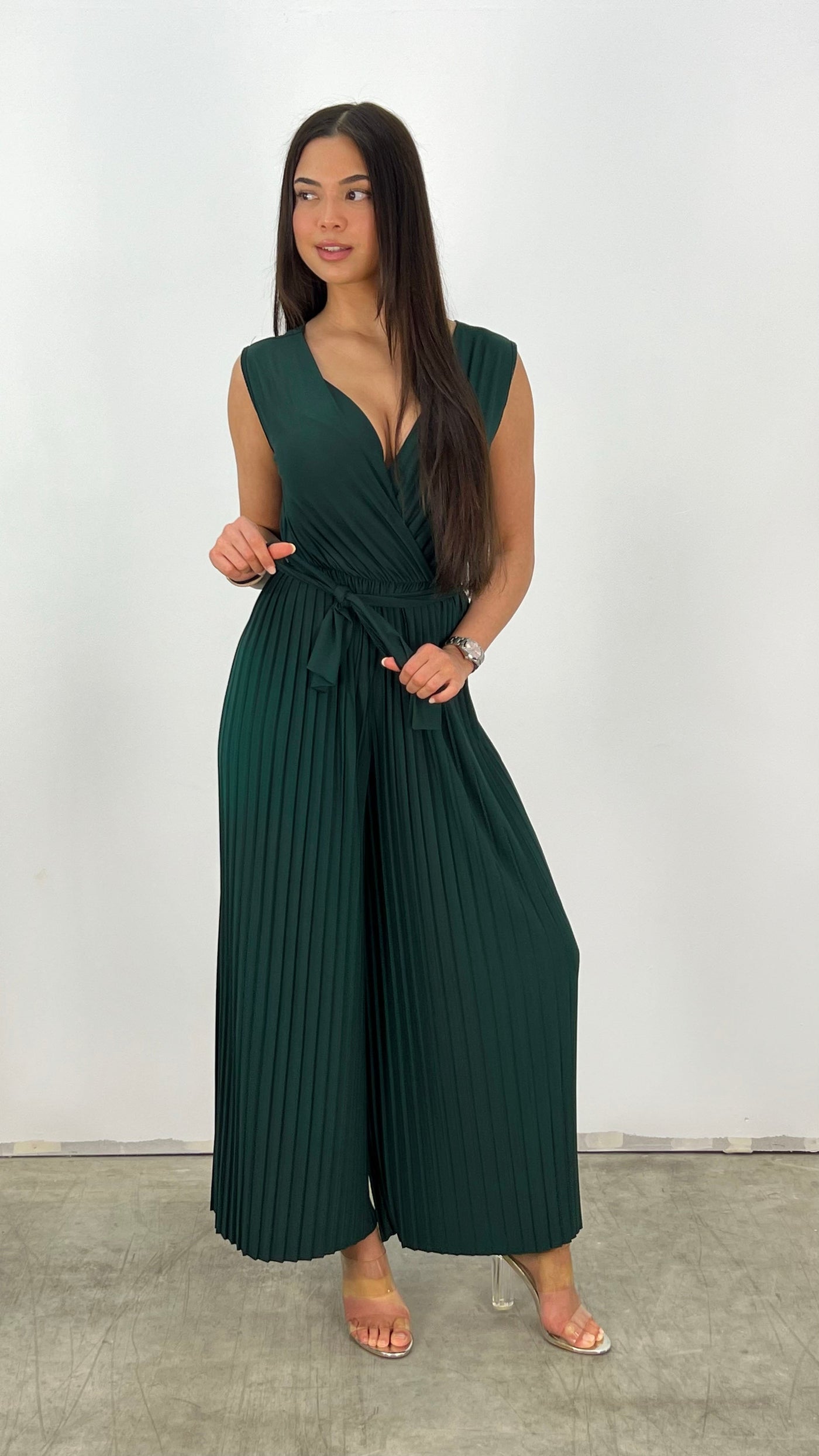 Jumpsuit | Plissiert | Ärmellos | Weites Bein Jumpsuit | Eleganter Jumpsuit
