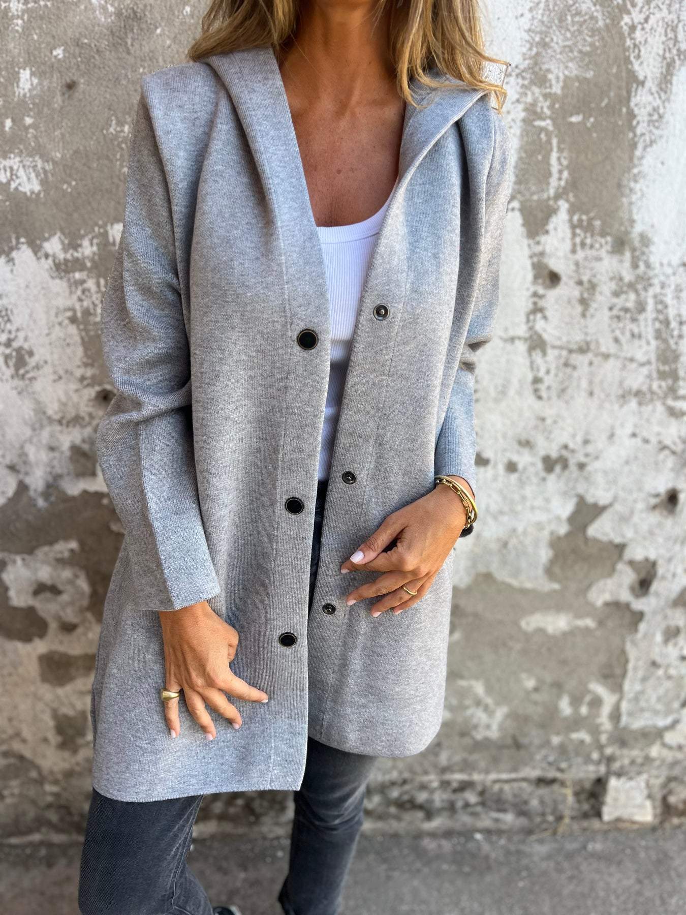 Kapuzenjacke | Einreiher | Mittellang | Herbstjacke | Freizeitjacken für Damen