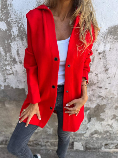 Kapuzenjacke | Einreiher | Mittellang | Herbstjacke | Freizeitjacken für Damen