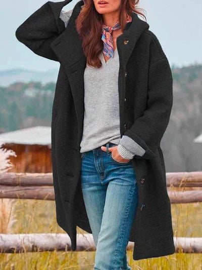 Kapuzenjacke – Wolle – Teddy – Oversize-Mantel – Lange Winterjacken für Damen