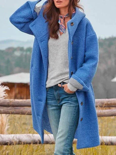 Kapuzenjacke – Wolle – Teddy – Oversize-Mantel – Lange Winterjacken für Damen