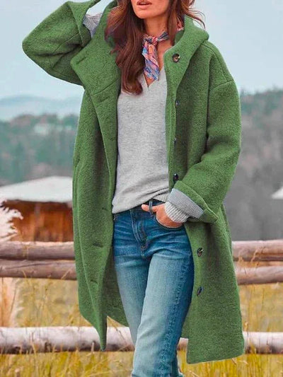 Kapuzenjacke – Wolle – Teddy – Oversize-Mantel – Lange Winterjacken für Damen