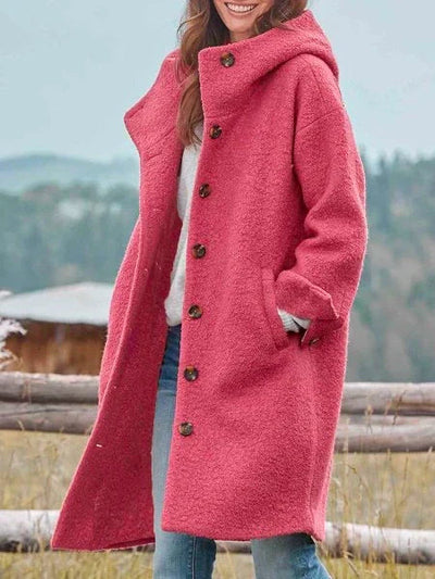 Kapuzenjacke – Wolle – Teddy – Oversize-Mantel – Lange Winterjacken für Damen