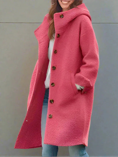 Kapuzenjacke – Wolle – Teddy – Oversize-Mantel – Lange Winterjacken für Damen