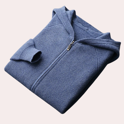 Kapuzenpullover mit Reißverschluss – lässig – gestrickt – Reißverschluss-Pullover – Herrenbekleidung