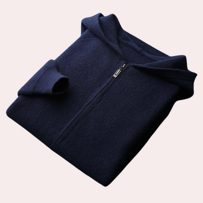 Kapuzenpullover mit Reißverschluss – lässig – gestrickt – Reißverschluss-Pullover – Herrenbekleidung