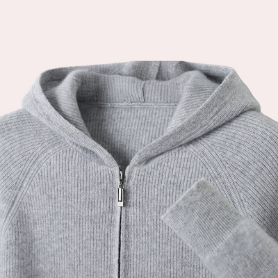 Kapuzenpullover mit Reißverschluss – lässig – gestrickt – Reißverschluss-Pullover – Herrenbekleidung
