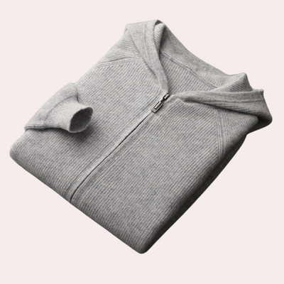 Kapuzenpullover mit Reißverschluss – lässig – gestrickt – Reißverschluss-Pullover – Herrenbekleidung