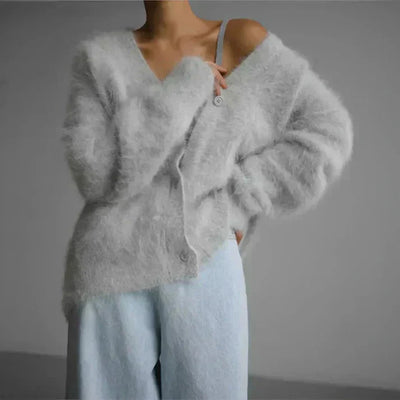 Kaschmir-Strickjacke | Lockere Passform | Mit Knöpfen zu schließen | Strickjacke | Damenbekleidung