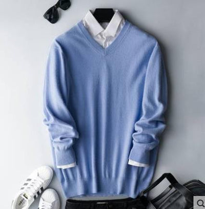 Kaschmirpullover – warmer Herrenpullover in normaler Passform aus Strick