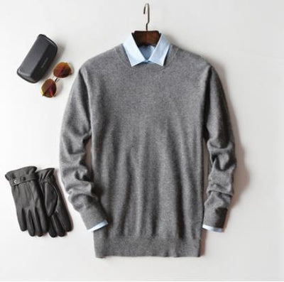 Kaschmirpullover – warmer Herrenpullover in normaler Passform aus Strick