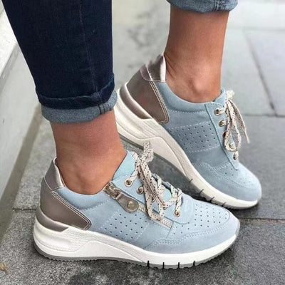 Keil Turnschuhe - Atmungsaktiv - Schnürung - Orthopädische Schuhe - Damen Turnschuhe