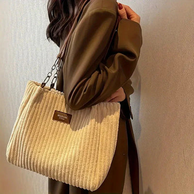 Kordtasche - Groß - Canvas - Umhängetasche - Tragetasche