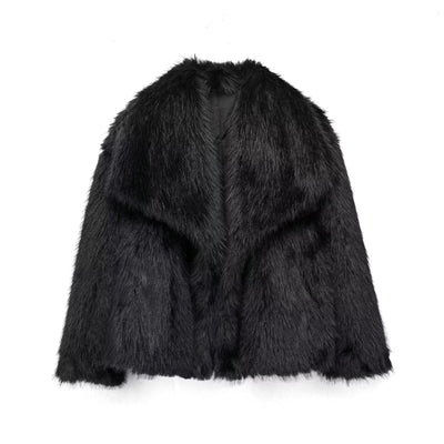 Kunstpelz-Jacke | Kurz | Flauschig | Mantel mit Kunstpelz | Damen Wintermäntel und Jacken