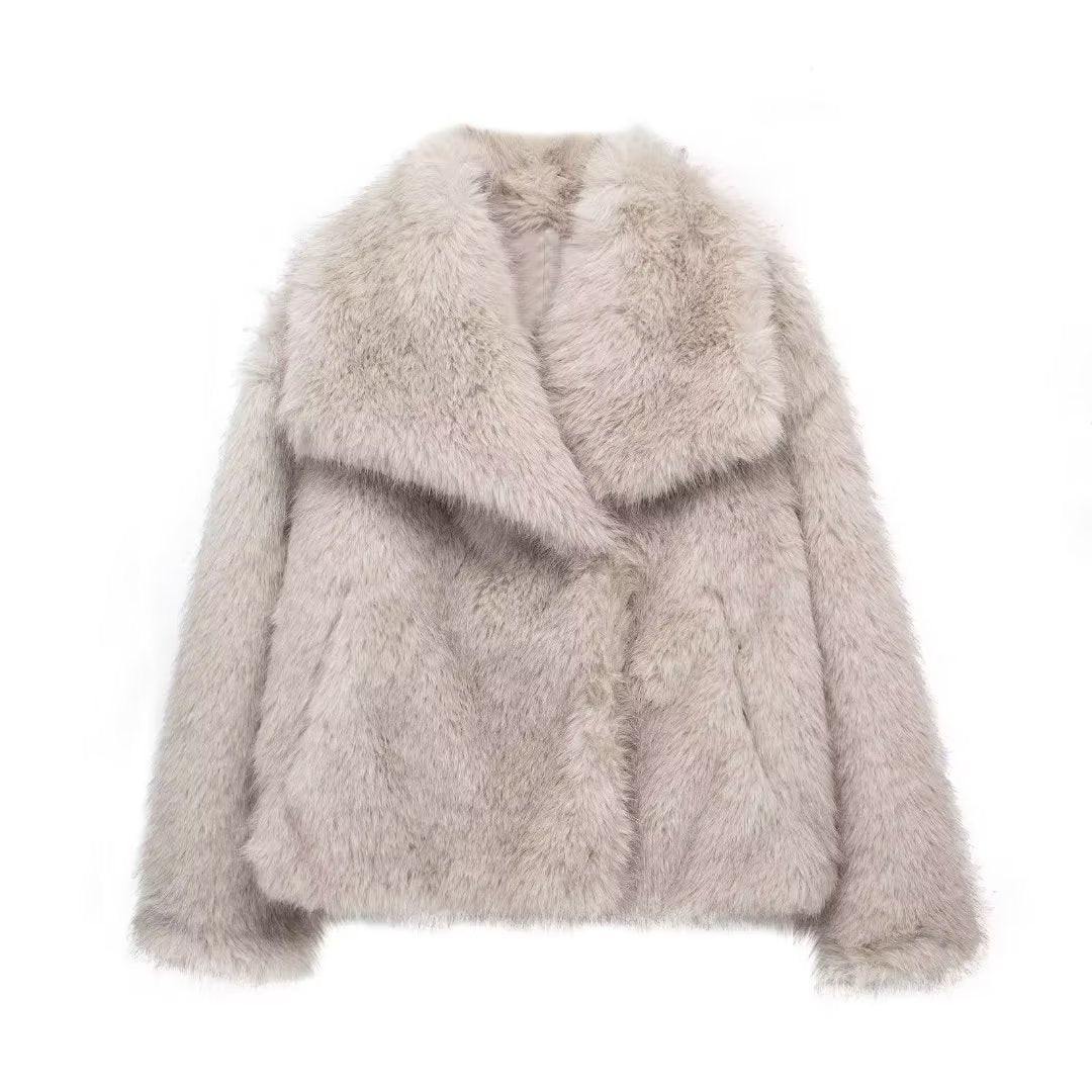 Kunstpelz-Jacke | Kurz | Flauschig | Mantel mit Kunstpelz | Damen Wintermäntel und Jacken