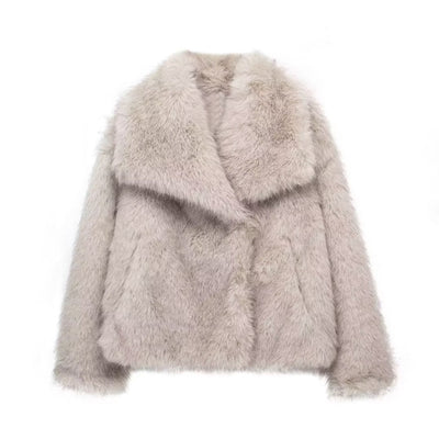 Kunstpelz-Jacke | Kurz | Flauschig | Mantel mit Kunstpelz | Damen Wintermäntel und Jacken