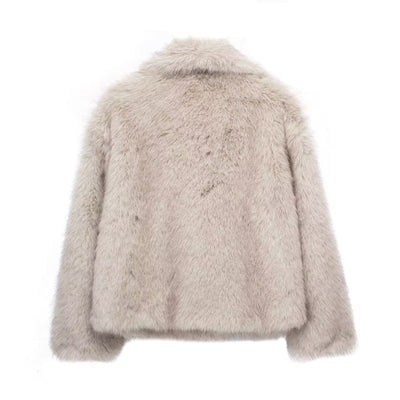 Kunstpelz-Jacke | Kurz | Flauschig | Mantel mit Kunstpelz | Damen Wintermäntel und Jacken