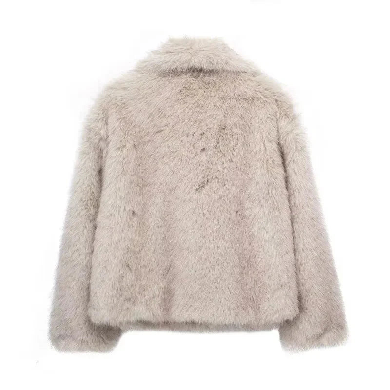 Kunstpelzjacke | Kurz | Kunstpelz | Flauschige Kunstpelzjacke | Winterjacke für Damen